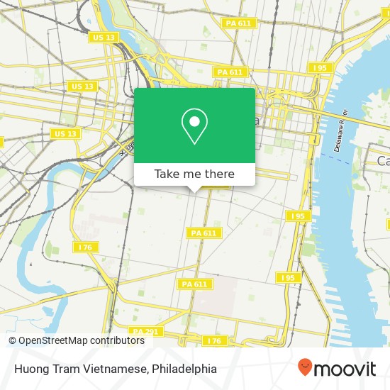 Mapa de Huong Tram Vietnamese, 1601 Washington Ave Philadelphia, PA 19146