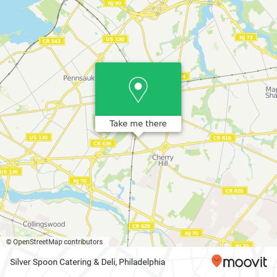 Mapa de Silver Spoon Catering & Deli, 447 State St Cherry Hill, NJ 08002