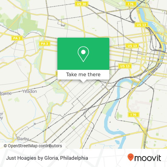 Mapa de Just Hoagies by Gloria, 1155 S Ruby St Philadelphia, PA 19143