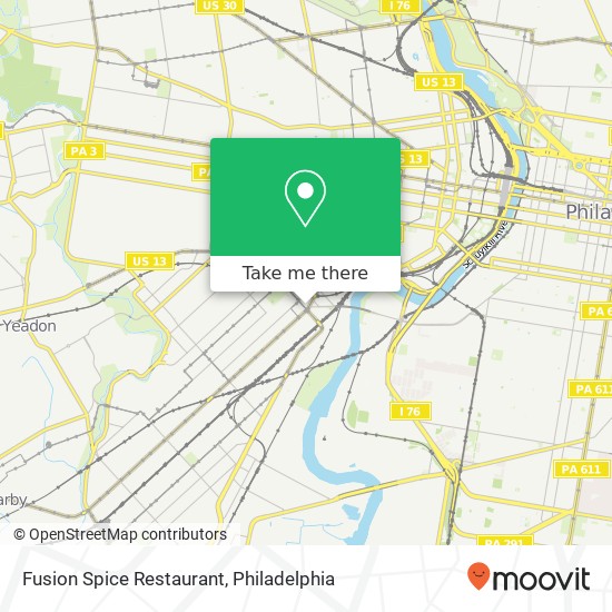 Fusion Spice Restaurant, 1333 S 49th St Philadelphia, PA 19143 map