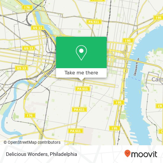 Mapa de Delicious Wonders, 1439 South St Philadelphia, PA 19146