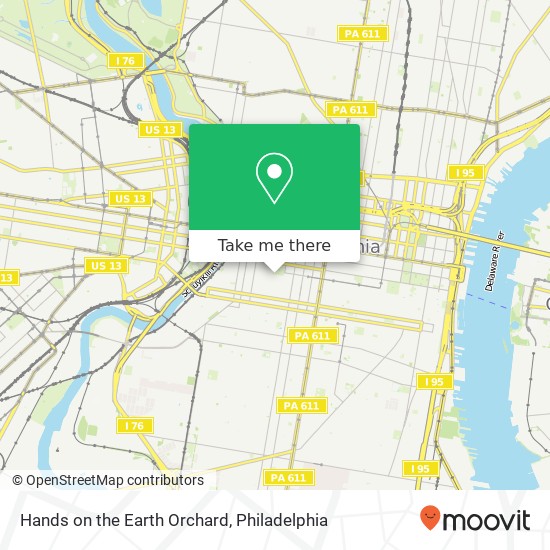 Mapa de Hands on the Earth Orchard, Philadelphia, PA 19103