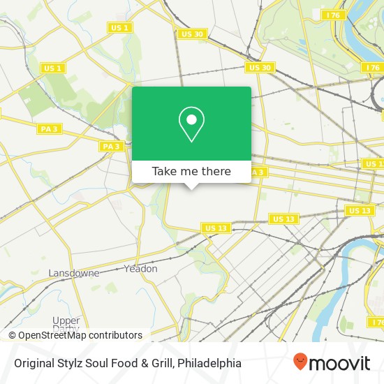 Mapa de Original Stylz Soul Food & Grill, 528 S 60th St Philadelphia, PA 19143