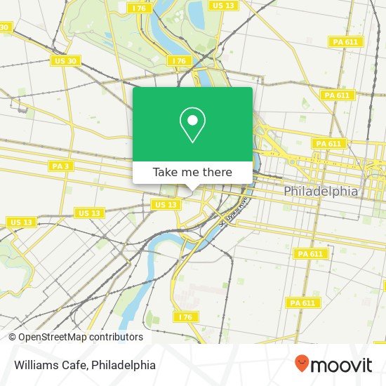 Mapa de Williams Cafe, 255 S 36th St Philadelphia, PA 19104