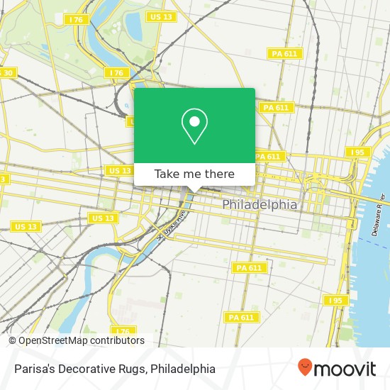 Mapa de Parisa's Decorative Rugs, 2400 Market St Philadelphia, PA 19103