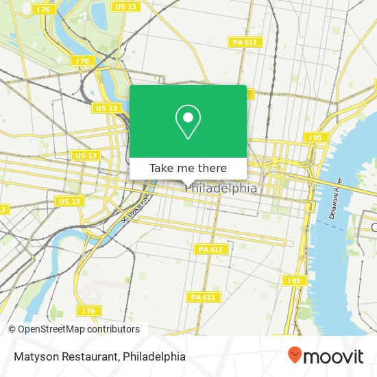 Mapa de Matyson Restaurant, 37 S 19th St Philadelphia, PA 19103