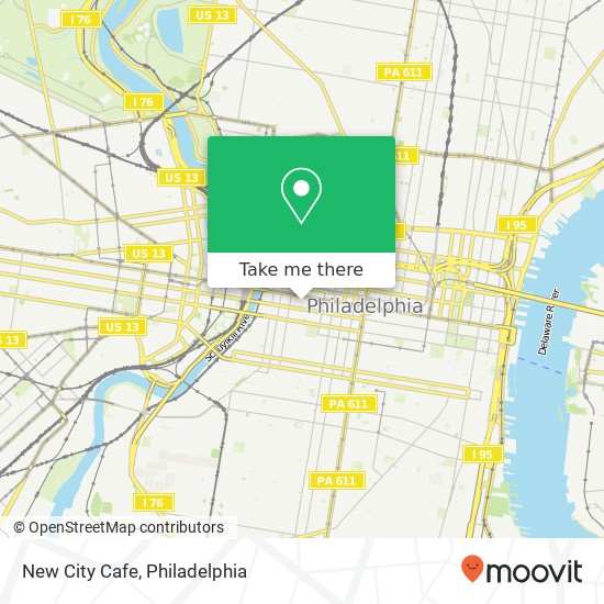 Mapa de New City Cafe, 10 S 20th St Philadelphia, PA 19103