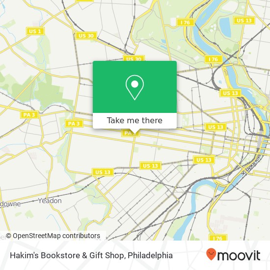 Mapa de Hakim's Bookstore & Gift Shop, 210 S 52nd St Philadelphia, PA 19139