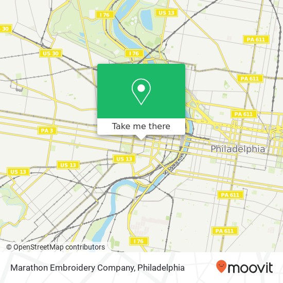 Mapa de Marathon Embroidery Company, 3600 Chestnut St Philadelphia, PA 19104