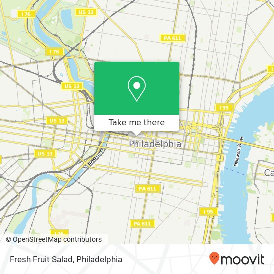 Mapa de Fresh Fruit Salad, 32 N 18th St Philadelphia, PA 19103