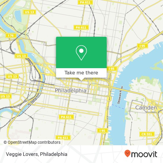 Mapa de Veggie Lovers, 225 N 11th St Philadelphia, PA 19107