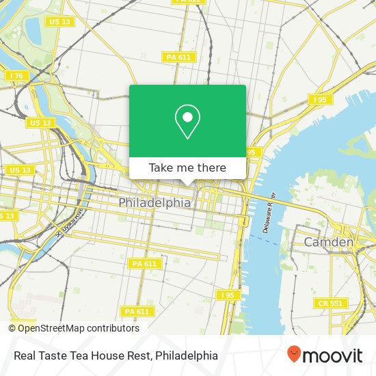 Mapa de Real Taste Tea House Rest, 925 Race St Philadelphia, PA 19107