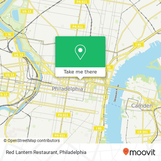 Mapa de Red Lantern Restaurant, 220 N 10th St Philadelphia, PA 19107