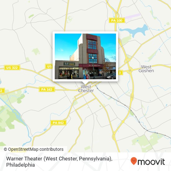 Mapa de Warner Theater (West Chester, Pennsylvania), 120 N High St West Chester, PA 19380