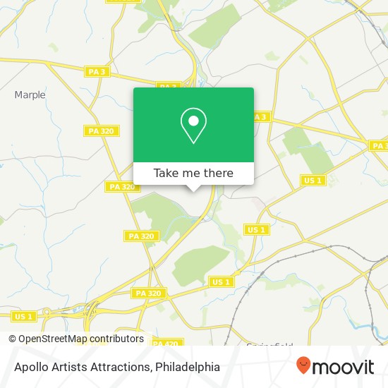 Apollo Artists Attractions map