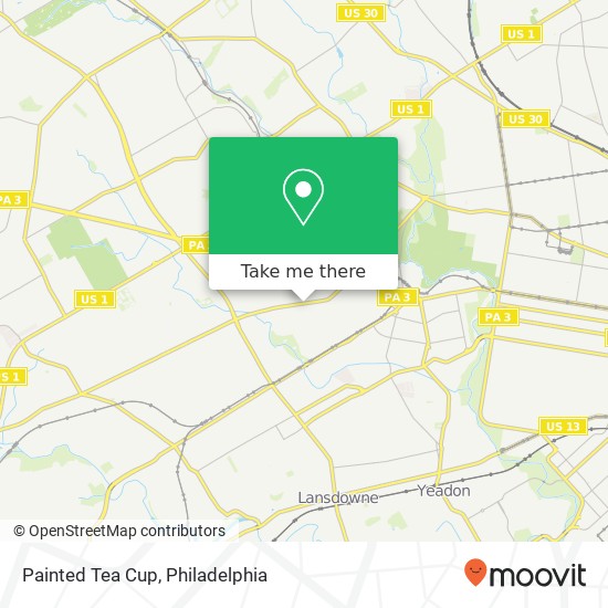Mapa de Painted Tea Cup, 127 S State Rd Upper Darby, PA 19082