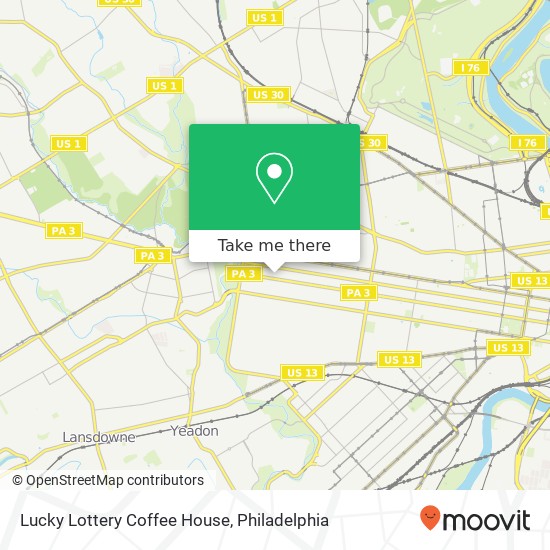 Mapa de Lucky Lottery Coffee House, 136 S 60th St Philadelphia, PA 19139