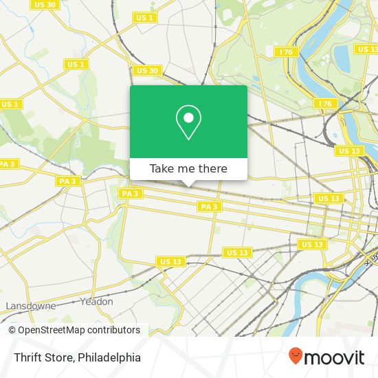 Mapa de Thrift Store, 5554 Market St Philadelphia, PA 19139