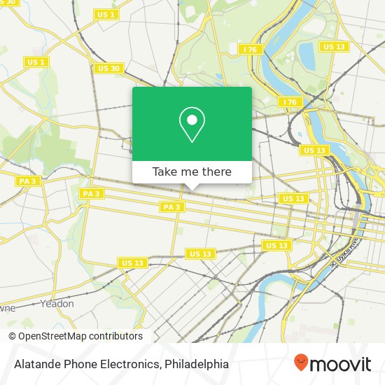 Mapa de Alatande Phone Electronics, 5035 Market St Philadelphia, PA 19139