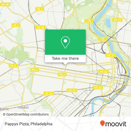 Mapa de Pappys Pizza, 122 N 52nd St Philadelphia, PA 19139