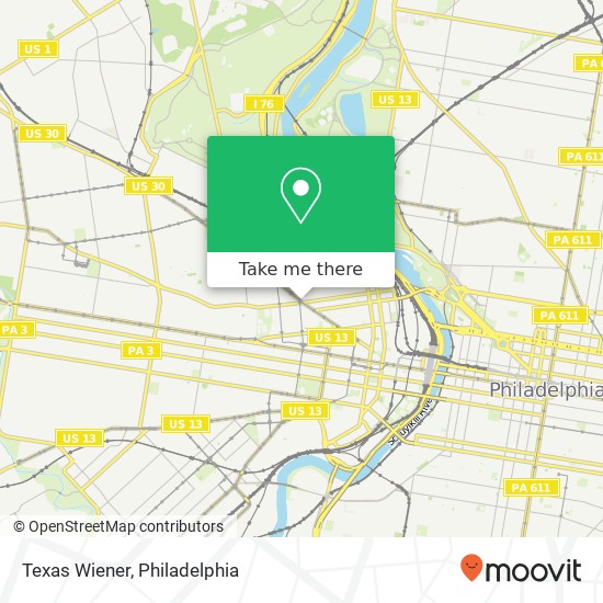 Mapa de Texas Wiener, 3963 Lancaster Ave Philadelphia, PA 19104