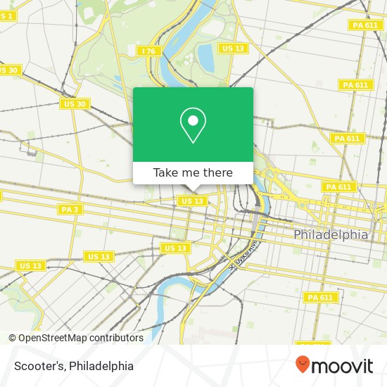 Mapa de Scooter's, 3800 Lancaster Ave Philadelphia, PA 19104