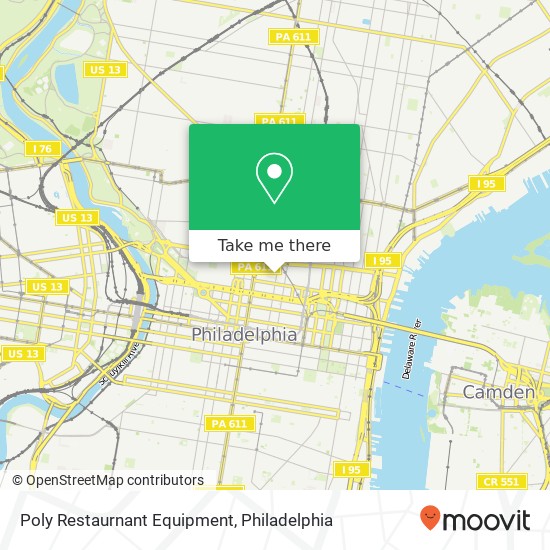 Mapa de Poly Restaurnant Equipment, 430 N 12th St Philadelphia, PA 19123