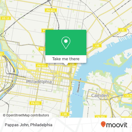 Mapa de Pappas John, 329 Spring Garden St Philadelphia, PA 19123