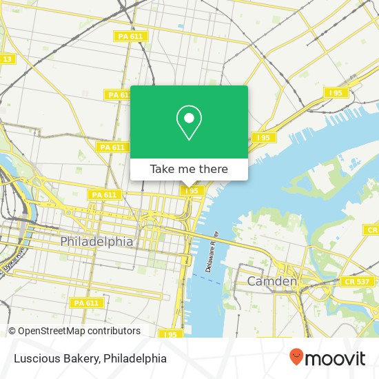 Mapa de Luscious Bakery, N Hancock St Philadelphia, PA 19123