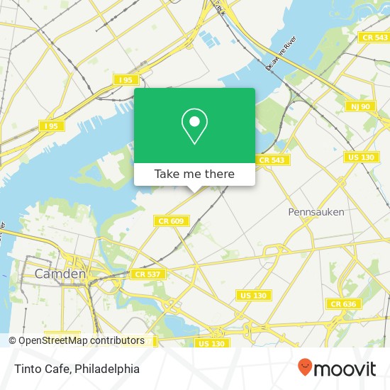 Mapa de Tinto Cafe, 3118 River Rd Camden, NJ 08105