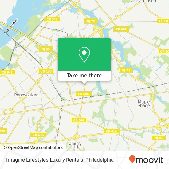 Mapa de Imagine Lifestyles Luxury Rentals, 3501 Haddonfield Rd Pennsauken, NJ 08109