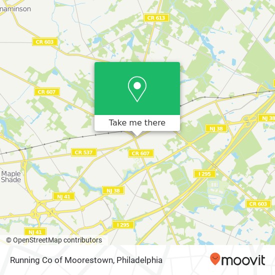Mapa de Running Co of Moorestown, 115 W Main St Moorestown, NJ 08057