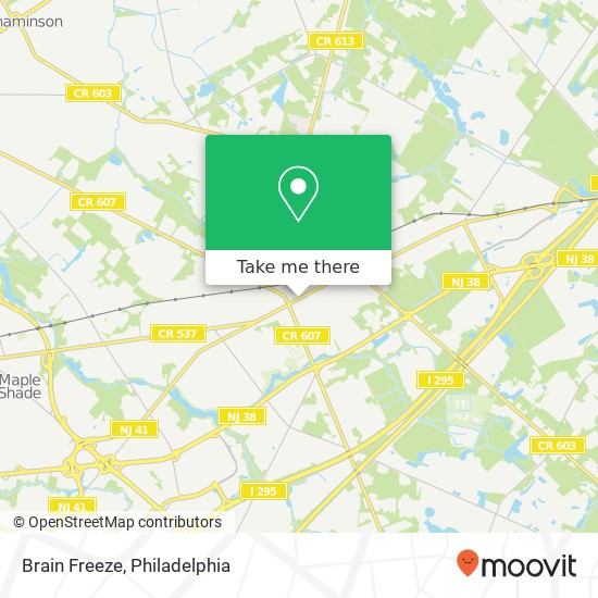 Mapa de Brain Freeze, 99 W Main St Moorestown, NJ 08057