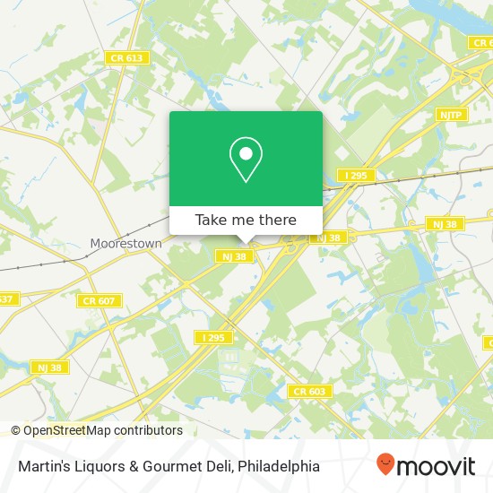 Mapa de Martin's Liquors & Gourmet Deli, 3601 Route 38 Mt Laurel, NJ 08054