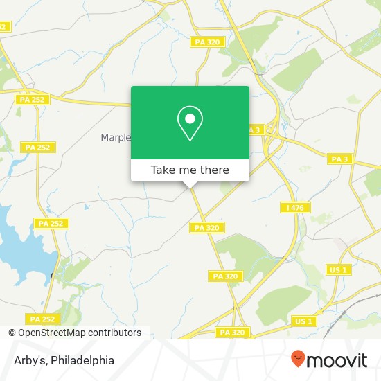 Mapa de Arby's, 2084 Sproul Rd Broomall, PA 19008