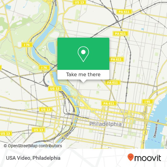 Mapa de USA Video, 2327 Brown St Philadelphia, PA 19130