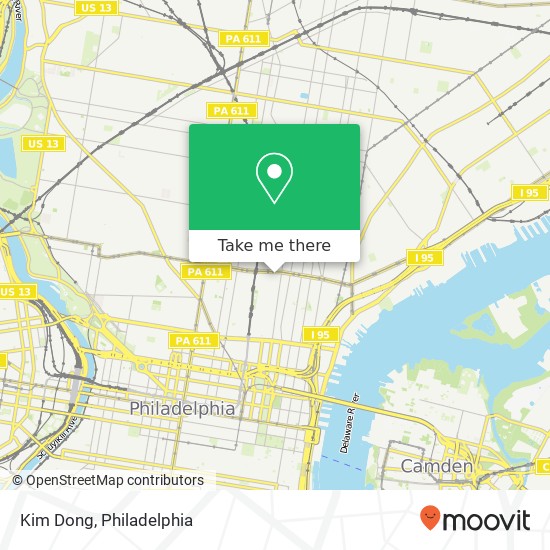 Mapa de Kim Dong, 1016 N Marshall St Philadelphia, PA 19123