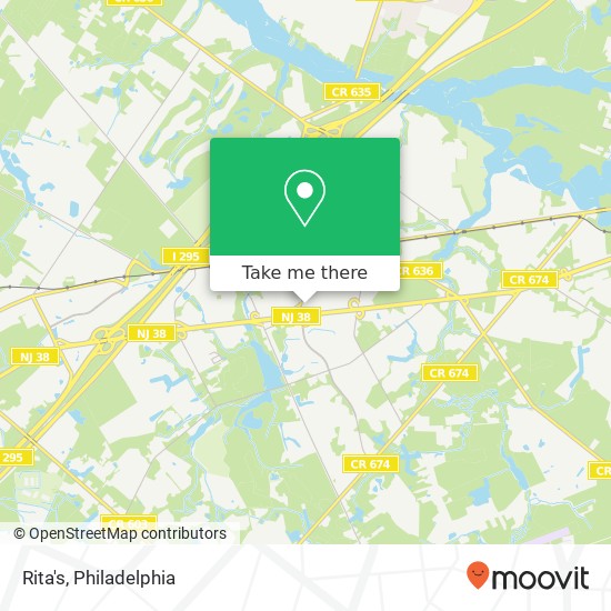 Mapa de Rita's, 3131 Route 38 Mt Laurel, NJ 08054