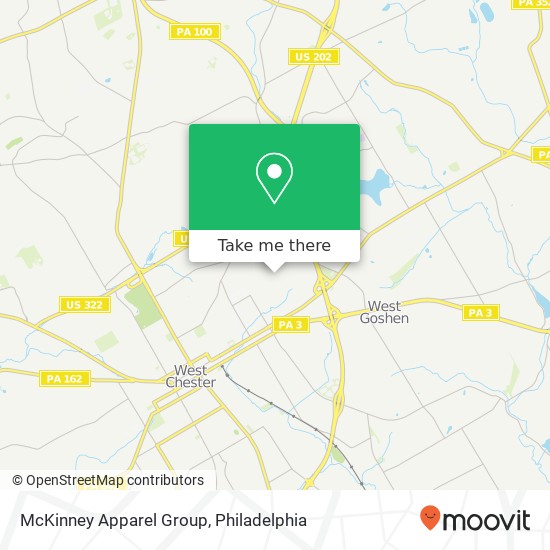 Mapa de McKinney Apparel Group, 833 Lincoln Ave West Chester, PA 19380