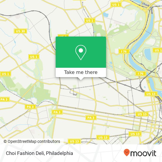 Mapa de Choi Fashion Deli, 5549 Master St Philadelphia, PA 19131