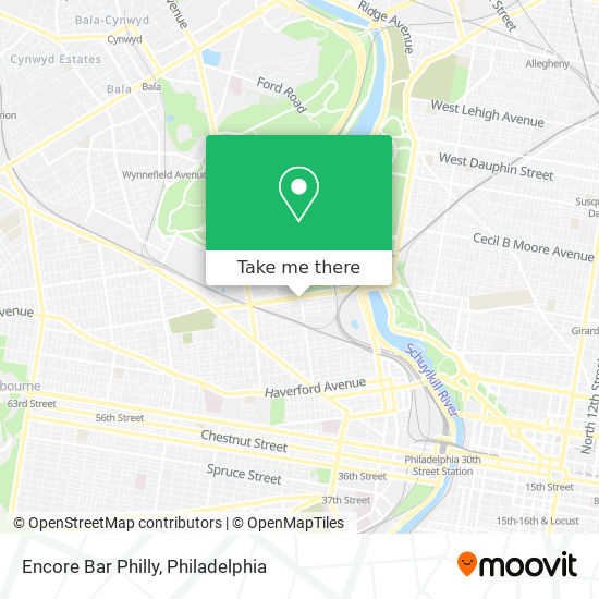 Encore Bar Philly map