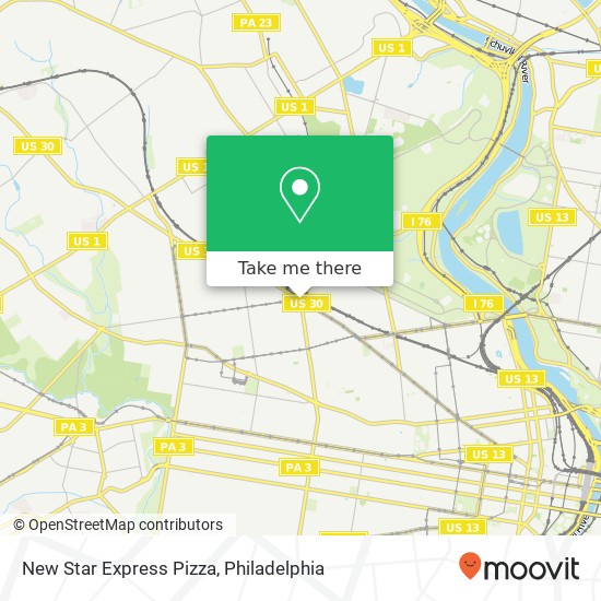 New Star Express Pizza map