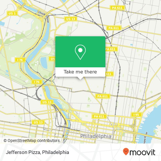 Mapa de Jefferson Pizza, 2232 W Jefferson St Philadelphia, PA 19121