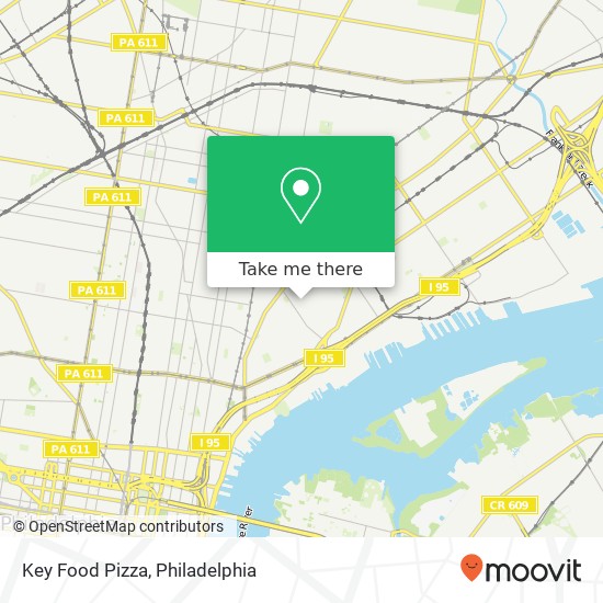 Mapa de Key Food Pizza, 2329 E York St Philadelphia, PA 19125
