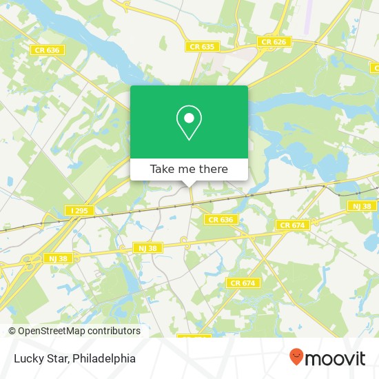 Mapa de Lucky Star, 259 Masonville Rd Mt Laurel, NJ 08054