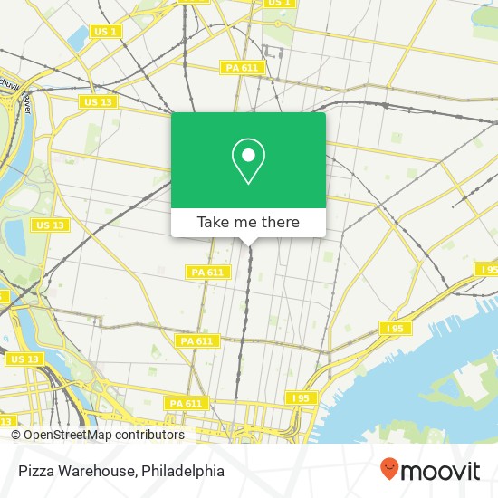 Mapa de Pizza Warehouse, 1000 Diamond St Philadelphia, PA 19122