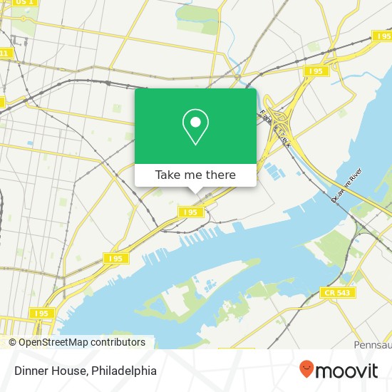 Mapa de Dinner House, 2706 E Allegheny Ave Philadelphia, PA 19134