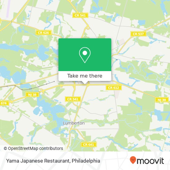 Mapa de Yama Japanese Restaurant, 1570 RT-38 Lumberton, NJ 08048