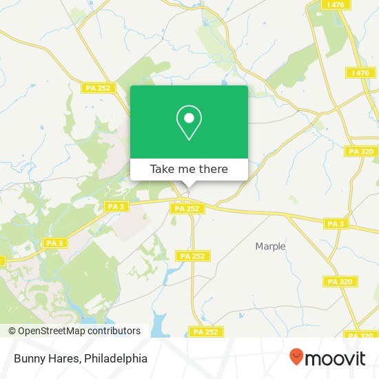 Mapa de Bunny Hares, 15 Saint Albans Cir Newtown Square, PA 19073