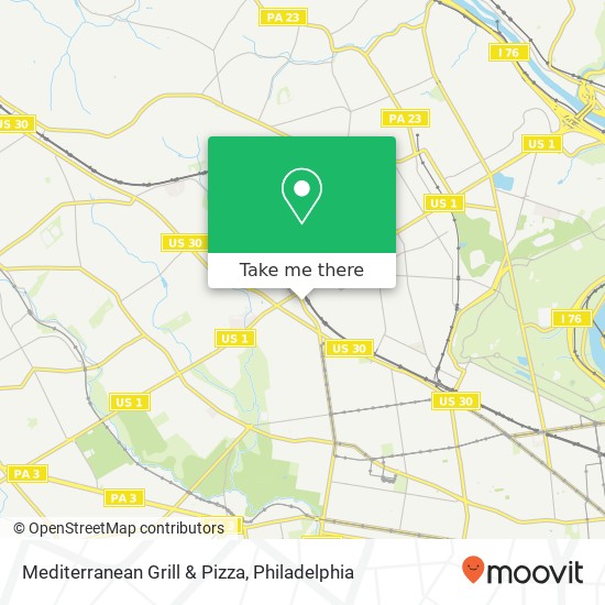 Mapa de Mediterranean Grill & Pizza, 2119 N 63rd St Philadelphia, PA 19151